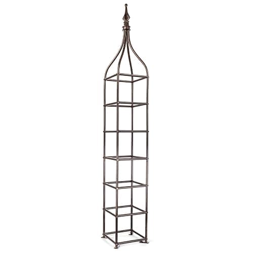 H Potter Trellis Obelisk Tall Metal Garden Decor Vertical Yard Art for Roses Climbing Plants Weather Resistant Wrought Iron Ornamental (Charcoal Brown, 6 Foot) - Image 1