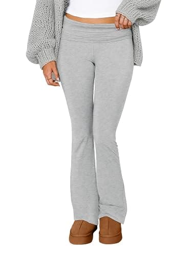 COPYLEAF Flare Leggings for Women Fold Over Yoga Pants Stretch Bell Bottom Y2K Lounge Casual Sweatpants - Image 1