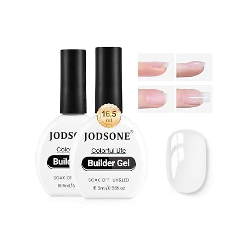 JODSONE Builder Gel for Nails,2Pcs 16.5ml Builder Gel Nail Polish for Thickening Strengthener Building Extension Nail Thickening Solution and Nail Art Design Gift for Women - Image 1