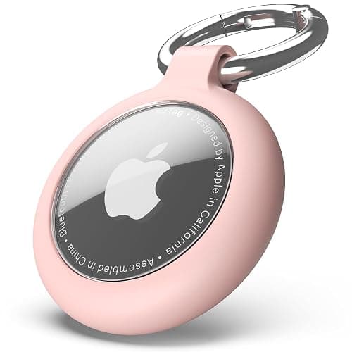 Airtag Keychain Holder for Apple Airtag, Soft TPU Case & Protective Cover with Scratch Resistance, Airtag Case Holder for Pet Collar, Kids, Luggage, Keys Pink - Image 1