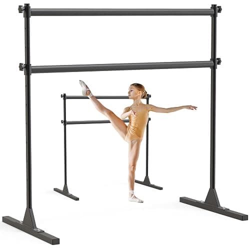 SELEWARE Height Adjustable Ballet Barre Freestanding Ballet Bar Heavy Duty Dance Bar Support Barre Movements Body Stretch Pull-ups, Sturdy Construction Never Fall Apart, Anti-Slip - Image 1