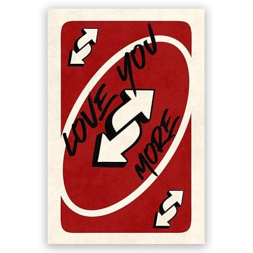 Burgundy Trendy Playing Card Girly Wall Art Love You More Canvas Printing Fashionable Retro Valentine's Day Preppy Poster apartment decor 8x12inch Unframed - Image 1