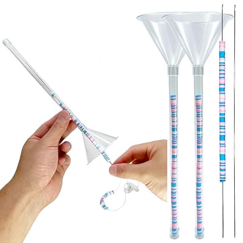 Xmada Beading Funnel - Beading Tools Kit for Clay Bead, 4 PCS Beading Tools for Jewelry Making with Beading Needles, Bracelets, Necklaces Making (4), Clear - 4 - Image 1