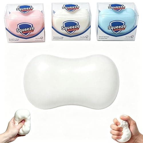Crunchy Soap Squishy ASMR Toy, Slow Rebound Portable Sensory,Party Favor Gift, Stress-Relieving Toys,Squeeze Toys(White) - Image 1