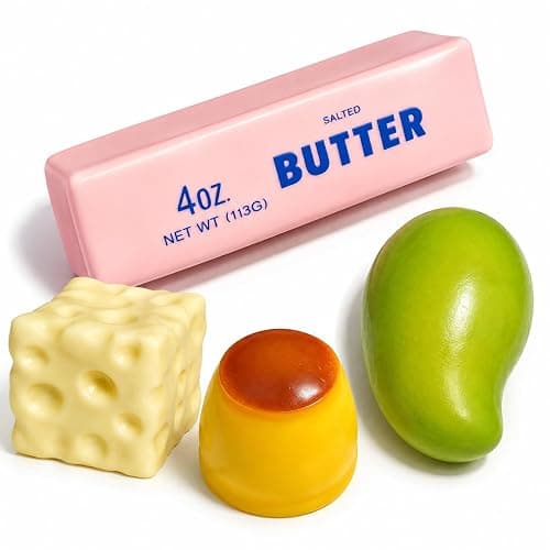 4 Pack Crunchy Squishy Set – ASMR Bead Filled Fidget Toys | Shape-Holding Slow-Rebound, Realistic Food Shape Slushy Squeeze Fidget Squishies – Stress Relief Gift for Kids & Adults - Image 1