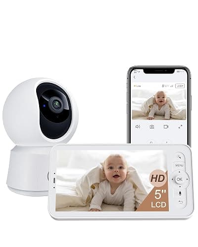 ARENTI WiFi Baby Camera Monitor B2 Kit 2026 Upgraded, 5-inch Wireless Display, Smartphone App, Encrypted Connection, Lullaby, Super Night Vision, Auto Tracking, Temp Sensor, Support Local Storage - Image 1