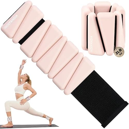 INDEPANDIA Wrist Ankle Weights for Women & Men, 2lbs/4lbs Adjustable Weighted Bangles to Boost Calorie Burn & Strength, Arm & Leg Weights for Pilates, Yoga, Walking, Barre, Gym & Home Workout - Image 1