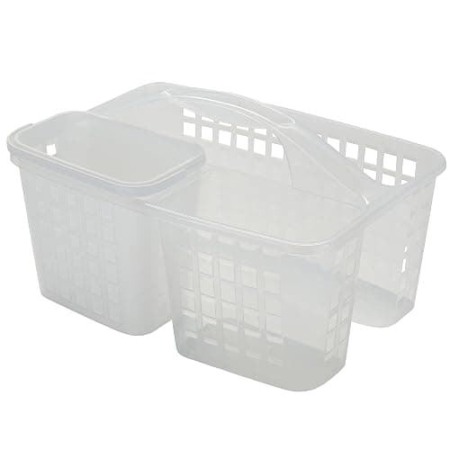Bath Bliss 2 in 1 Portable, Bathroom Shower Caddy for Shampoo, Conditioner, Soap, and Cosmetics, in Bath Tote - White - Image 1