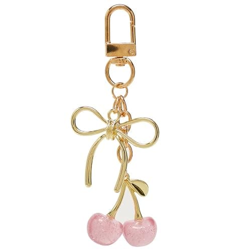 YDF Cherry Keychain Cute Bag Charm Women Leather Keyring Car Keys Gift Mother's Day Birthday Valentine's Purse Accessory - Image 1