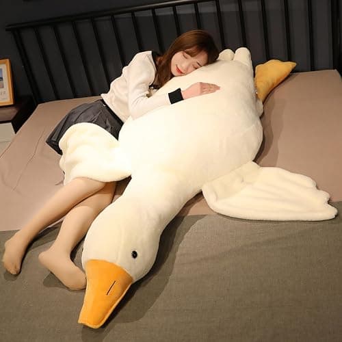 Giant Goose Stuffed Animal, 19.6 Inch Soft White Goose Plush Pillow, Cute Duck Plush Toy Swan Plushie Doll Sleeping Hugging Pillows Gift for Girls Boys - Image 1