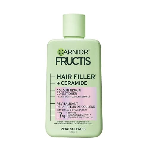 Garnier Fructis Hair Filler + Ceramide Color Repair Sulfate-Free Conditioner, for Colored, Bleached Hair, 9X Smoother & 4 Weeks Vibrant Color, 300ml - Image 1