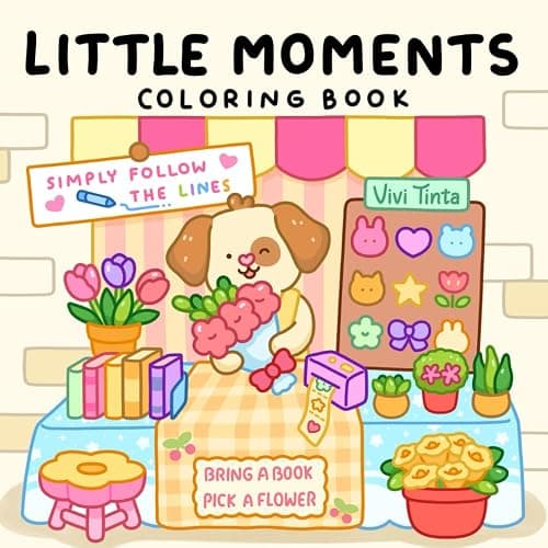 Little Moments: Color By Line Coloring Book for Adults & Teens with Vibrant Outlines for Calm and Cozy Days - Image 1