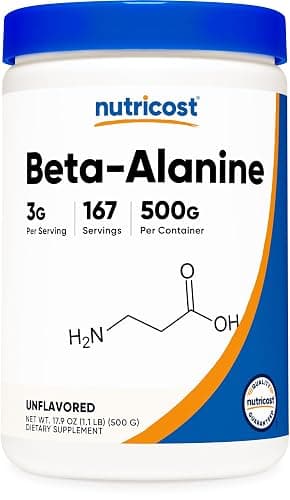 Nutricost Beta Alanine Powder 500 Grams (1.1lbs) - Pure Beta Alanine, Gluten Free & Non-GMO - Image 1