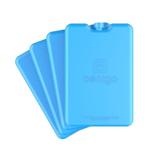 Bentgo Chillers Ice Packs: Slim, Reusable Quick-Freeze Cooling Design Keeps Food Fresh in Lunch Boxes, Bags, & Coolers for Work, College, Camping, & More; Easy to Clean & Chills Fast; 4-Pack (Blue) - Image 1