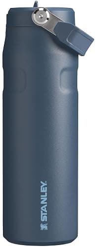 STANLEY IceFlow Flip Straw 2.0 Water Bottle 24 OZ | Built-In Straw with Larger Opening | Lightweight & Leak-Resistant | Insulated Stainless Steel | BPA-Free | Navy - Image 1