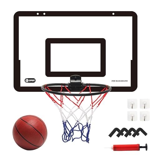 Indoor Basketball Hoop for Kids, Wall Mounted Basketball Hoop Set with Rack, Pump and Net, Sport Game Toys for 5 6 7 8 9 10 11 12+ Year Old Boys Girls Teens Adults - Image 1