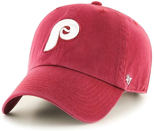 47 Brand MLB Cooperstown Primary Logo Clean Up Adjustable Baseball Cap Hat, Adult One Size Fits All - Image 1