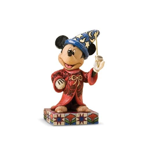 Enesco Disney Traditions Collection by Jim Shore Sorcerer Mickey Mouse Holding Wand Figurine- Resin Hand Crafted Painted Fantasia Collectible Disney Figurines Decorative Home Decor Statue, 4.2 Inch - Image 1