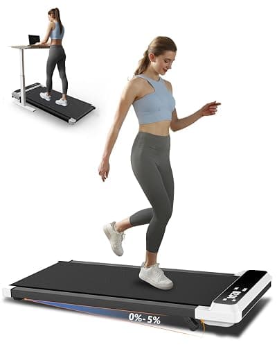 JURITS Walking Pad 2 in 1 for Walking and Jogging, Under Desk Treadmill for Home Office with Remote Control, Portable Walking Pad Treadmill in LED Display - Image 1