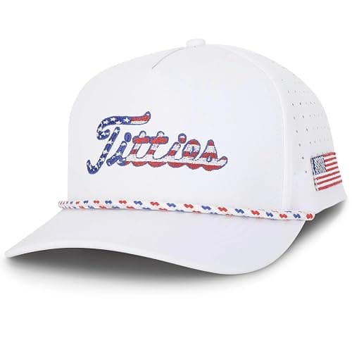 Curves & Clubs Titties Golf Hat - Funny Golf Hat, Titties Hat - Funny American Hat - One-Size-Fits-All Hat - Men's Gifts - White - Cotton - Image 1