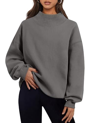 Trendy Queen Womens Oversized Sweatshirts Turtleneck Pullover Long Sleeve Hoodies Tops Fall Fashion Outfits 2025 Clothes - Image 1