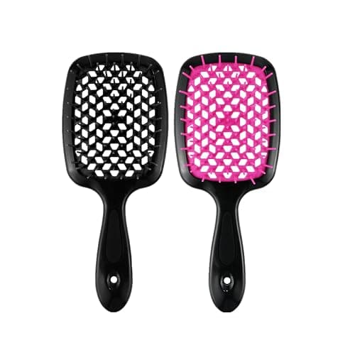 2PCS Lixera Hair Brush - Detangling for Curly, Wet and Dry Hair, Scalp Massage (Pink+Black) | 2PCS, Pink+Black, Scalp Massage - Image 1