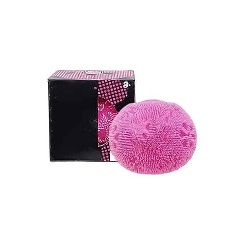 Fuzz Squishy Stress Ball, Soft Fidget Toy with Smiley Face for Anxiety Relief, Smile Face Fuzz Stress Ball, Sensory Squishy Ball Adults Anxiety Stress Relief Toys Hot Pink - Image 1