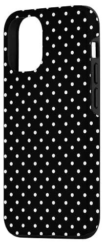 Polka Dot Pattern Black And White, Women Girls Polka Dots Case for iPhone 12/12 Pro - Image 1