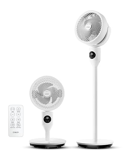 Candy Standing Fan for Bedroom, 3 Heights Adjustable Pedestal Fan with Remote, 90° Oscillating Floor Fan, 8 Speeds & 3 Modes, 25dB Quiet Room Fan, 12H Timer, for Dorm, Home, Office - Image 1