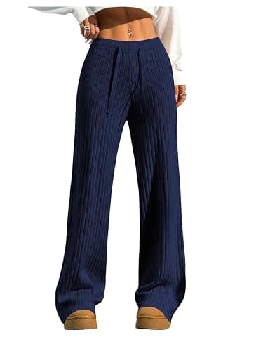 Verdusa Women's Straight Leg Baggy Sweatpants Comfy Lounge Pants Wide Leg Yoga Workout Knit Trousers Fall Outfits 2025 - Image 1