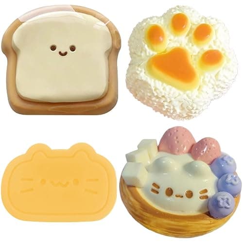 SSKHE 4Pcs Taba Squishy Set,Strawberry + Hamster + Cat Paw + Hamster+ Oreo , Fufu Squishy Squeeze Toy Squishes Kit for Stress Relief Sensory Play Fidget Gifts (Style A) - Image 1