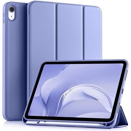 Akkerds Compatible with iPad (A16) 11th Generation Case 11 Inch 2025, for iPad 10th Generation Case 10.9 Inch 2022 with Pencil Holder, Slim Trifold Stand Protective Cover with Soft TPU Back,BluePurple - Image 1