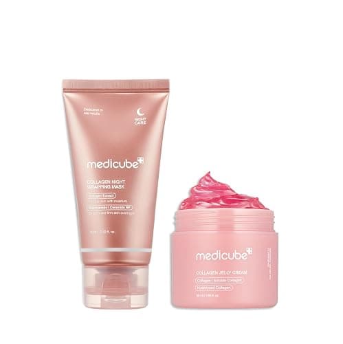 medicube Korean Collagen for Beginner: Collagen Overnight Wrapping Peel Off Facial Mask Pack and Collagen Jelly Cream (1.69 Fl Oz (50ml) | Holiday Stocking Stuffers - Image 1