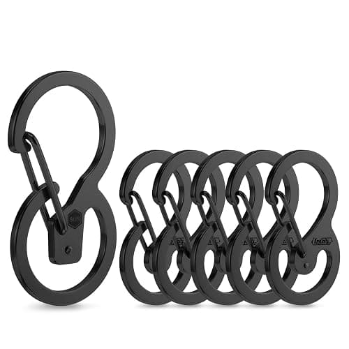 KeyUnity KS in acciaio inossidabile, clip a moschettone a sgancio rapido per chiavi, torcia, coltello pieghevole e fischietti - Image 1