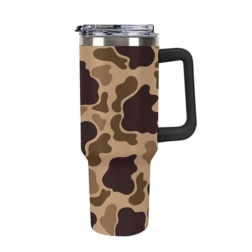 JOJOART Large Capacity Car Cup 40 Oz Duck Vintage Camouflage Stainless Steel Travel Tumbler Coffee Mug Insulated Bottles Tumbler with Lid And Straw Leak-Proof - Image 1