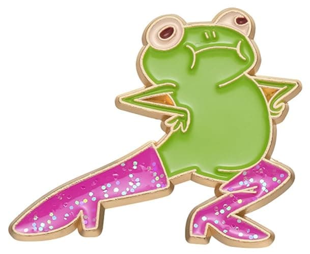 GANDC Cute Frog Enamel Pins Pink Glitter Boots Cartoon Frog Novel Funny Hard Enamel Pins for Backpacks Badges Hats Jackets - Image 1