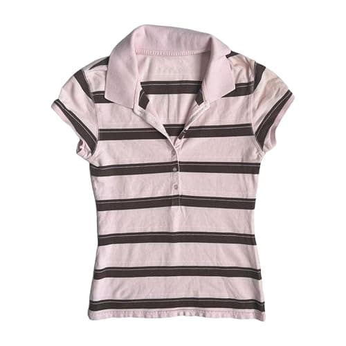 Vintage Alt Graphic Tees Y2k Grunge Polo Shirts Teen Girls Women Whimsy Twee 2000s Short Sleeve Collared Tops - Image 1