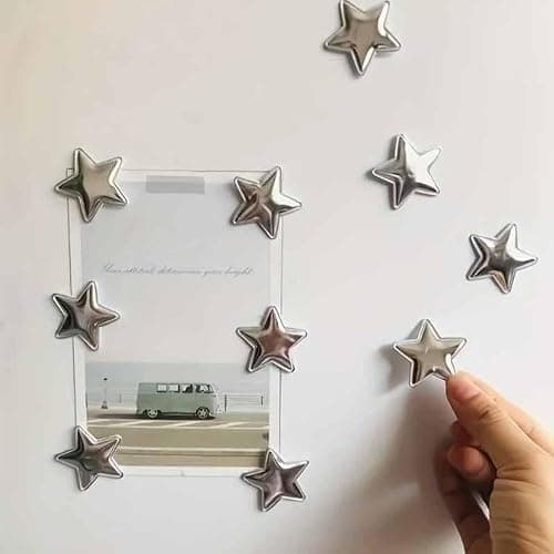 10 Pcs Refrigerator Magnets, Adorable Silver Star-Shaped Fridge Magnets for Creating Star Designs, Perfect for Adorning Refrigerators, Offices and Homes, Kitchen and Office Decor - Image 1