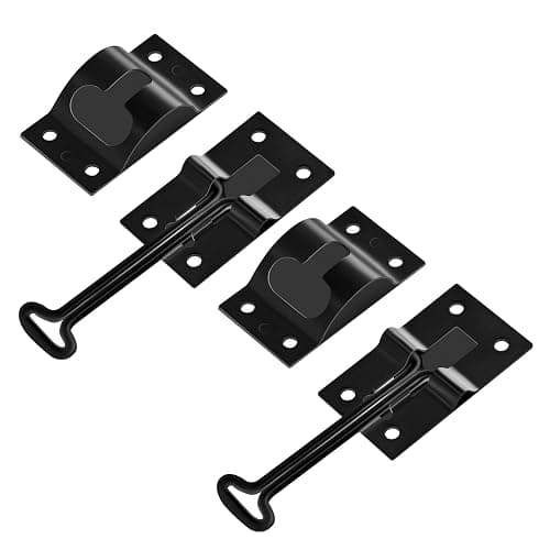 ESUDNT RV Door Holder with Silent Snap, Black Metal T-Style Camper Door Latch, Trailer Door Catch for Cargo Trailers and Trucks (2 Pack, 4 Inch) - Image 1
