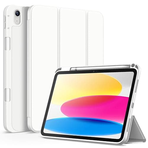 JETech Case for iPad (A16) 11th/10th Generation (2025/2022) with Pencil Holder, Slim Tablet Cover with Soft TPU Back, Auto Wake/Sleep (White) - Image 1