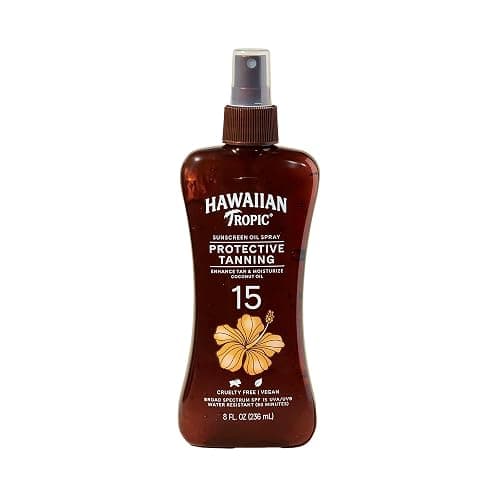 Hawaiian Tropic Sunscreen Protective Tanning Dry Oil Broad Spectrum Sun Care Sunscreen Spray - SPF 15, 8 Ounce, Sun - Image 1