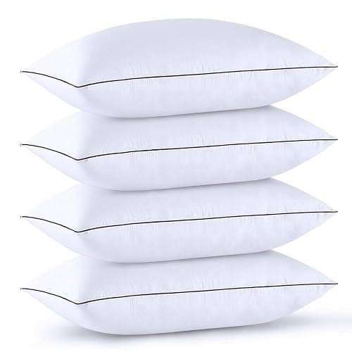 HUXMEYSON King Size Pillows Set of 4, Luxury Hotel Bed Pillows Set with Down Alternative Filling for Side and Back Sleepers - King Size - (4 Pack) - White - Image 1