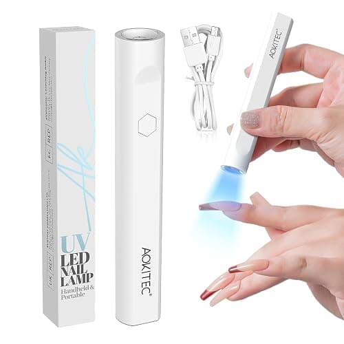 Aokitec Lampe UV Ongles Gel, Mini Lampe UV Ongles pour Ongles Autocollants Adhesif, Portable Lampe Led Ongle pour Stickers Ongles, Séchoirs à Ongles pour Capsule Ongle Colle faux Ongles Gel Ongle - Image 1