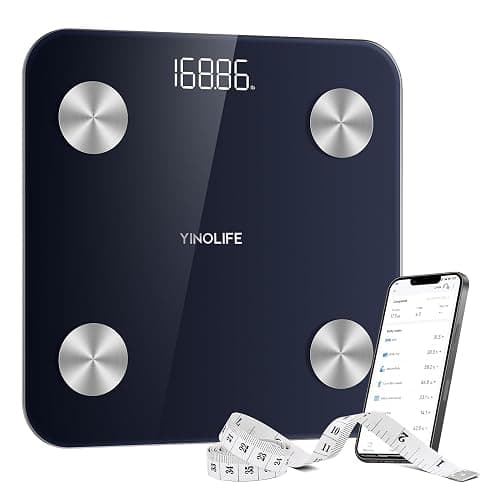 YINOLIFE Smart Scale for Body Weight, BMI, Body Fat, Muscle Mass, Highly Accurate Digital Bathroom Scale, 20 Body Composition Analyzer Sync Apps 400lbs,10.2" Compact Scale, Blue - Image 1