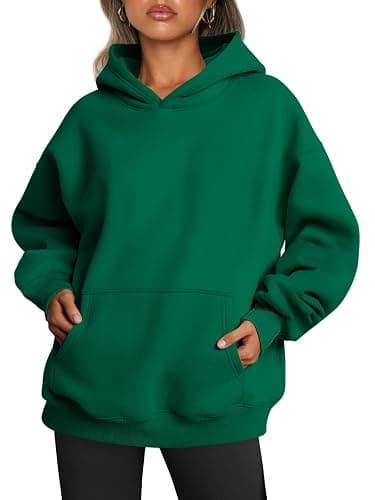 Trendy Queen Womens Oversized Hoodies Fleece Sweatshirts Fall Fashion 2025 Pullover Sweaters Winter Clothes - Green - Medium - Image 1