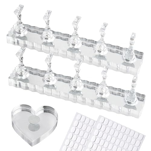 ESUOHYM Nail Stand For Press On Acrylic Strong Magnetic Nail Holder Kit For Painting Nails Tip Arts Display With 200PCS Double-Sided Tape And 1 Heart Shaped Acrylic Magnetic Presson Stands Nail Art Supplies - Image 1