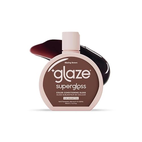Glaze Super Gloss Colour Conditioning – Blazing Brown for Unbleached Dark Brown Hair – Semi-Permanent Hair Gloss that Enhances Colour and Boosts Shine - Image 1