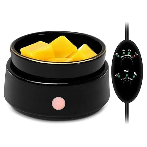 Bobolyn Candle Wax Melt Warmer with Timer Auto Shut-Off Ceramic Electric Wax Burner Melter Timer Adjust Fragrance Intensity for Scented Wax Melts Candle Jars Essential Oils Home Office Gift Decor - Image 1