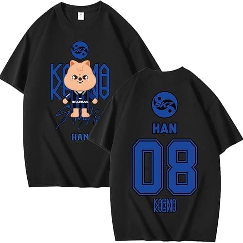 StrayKids T-Shirt Baumwolle Unisex SKZ Skzoo Tshirt Karma Bang Chan Chanbin Hyunjin Han Felix Seungmin Fans Harajuku Rundhals Looser Kurzarm Top - Image 1