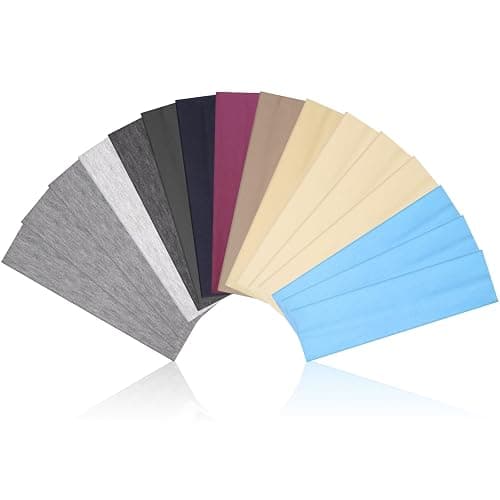 DiyJibb Headbands for Women – 16Pcs Cotton Cloth Headbands for Women's Hair Accessories, Non-Slip Sports Headband Bands & Hair Ties, Soft Fabric for Yoga, Running, Workout - Image 1
